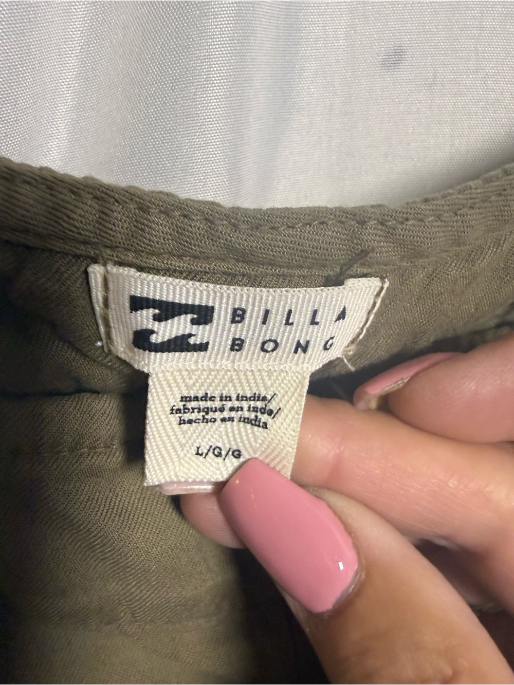 Billabong Olive Green Utility Romper Shorts - Picture 3 of 8